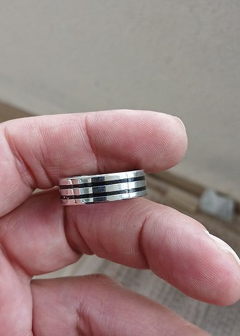 Parlak Mavi Kadın Yüzük Çizgili - Görsel 2