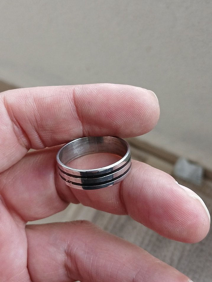 Parlak Mavi Kadın Yüzük Çizgili - Görsel 4