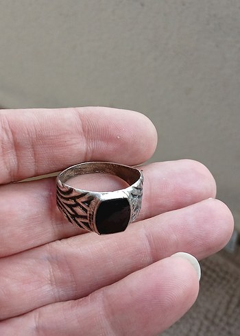 Erkek Vintage Mavi Taşlı Yüzük - Görsel 4