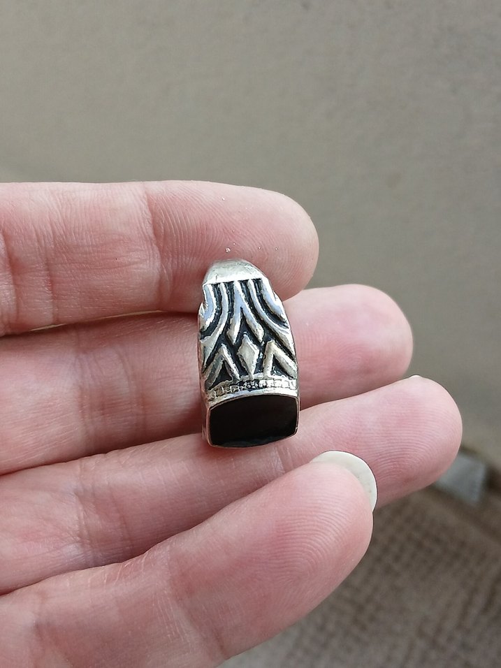 Erkek Vintage Mavi Taşlı Yüzük - Görsel 2