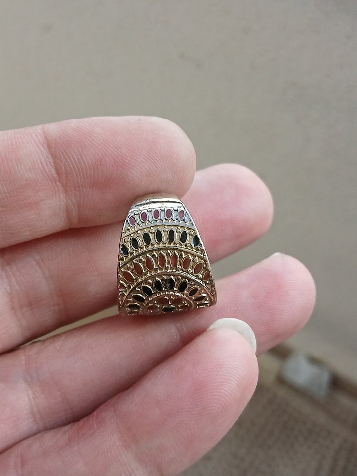 Renkli Bohem Vintage Erkek Yüzük - Görsel 2