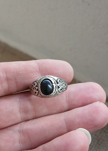 Siyah Taşlı Gotik Erkek Yüzük - Görsel 4