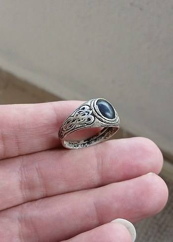 Siyah Taşlı Gotik Erkek Yüzük - Görsel 3