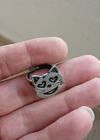 Gri Kedi Yüzü Figürlü Takı Aksesuarı - Görsel 3