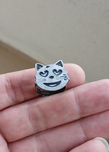 Gri Kedi Yüzü Figürlü Takı Aksesuarı - Görsel 4