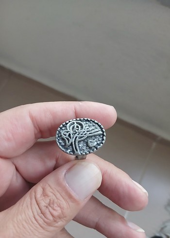 Vintage Gri Erkek Yüzük Modest Stil - Görsel 3