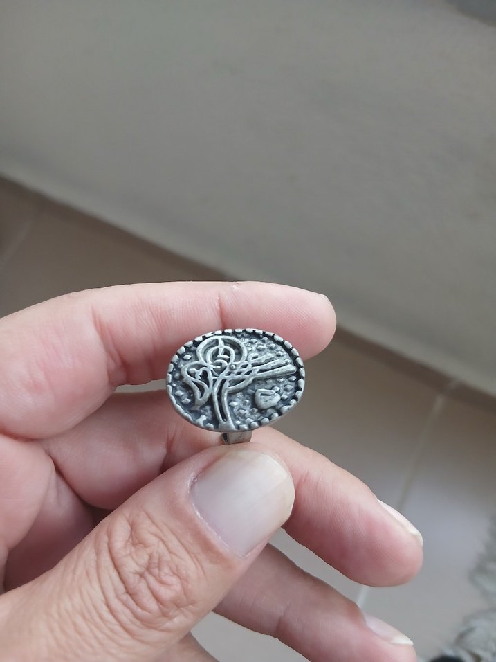 Vintage Gri Erkek Yüzük Modest Stil - Görsel 3