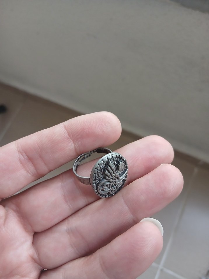 Vintage Gri Erkek Yüzük Modest Stil - Görsel 5