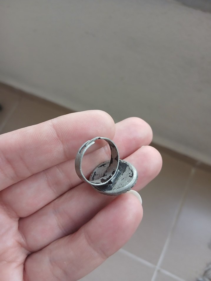 Vintage Gri Erkek Yüzük Modest Stil - Görsel 4