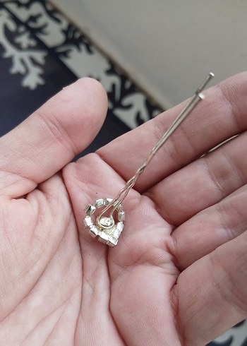 Pastel Bej Taşlı Metal Toka - Görsel 3