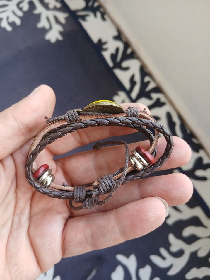 Sarı Gülümseyen Yüz Erkek Bileklik - Görsel 2