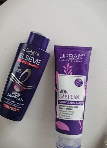 Loreal Elseve ve Urban mor şampuan 