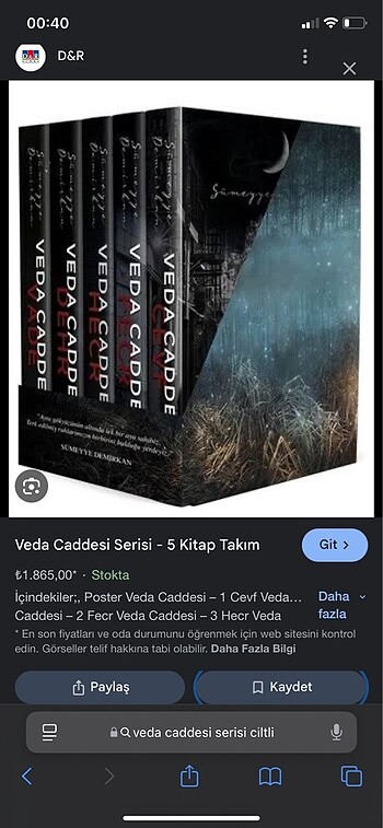 veda caddesi seri ciltli