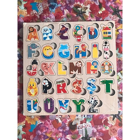 AHŞAP PUZZLE HARFLER VE YAZI TAHTASI + KALEM HEDİYELİ