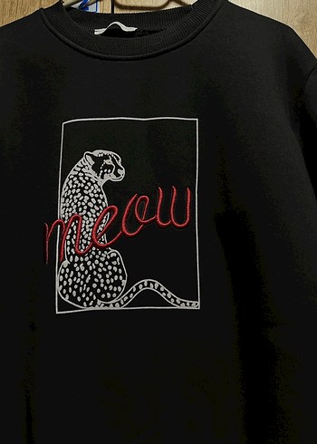 Siyah Baskılı Kadın Sweatshirt - Görsel 2