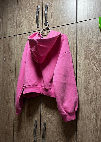 Pembe Kapüşonlu Kadın Sweatshirt - Görsel 2