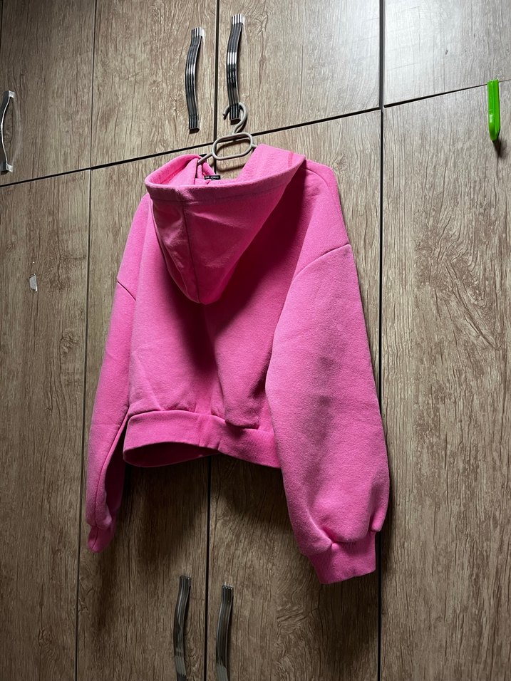 Pembe Kapüşonlu Kadın Sweatshirt - Görsel 2