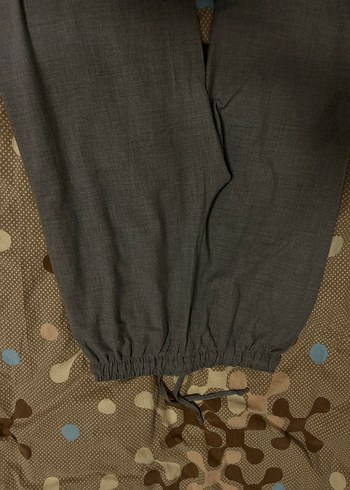 Gri Keten Kadın Kumaş Pantolon - Görsel 4