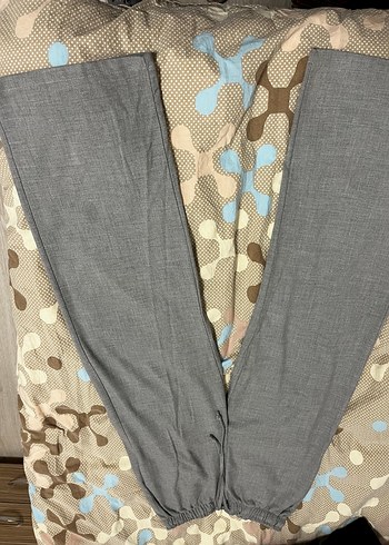 Gri Keten Kadın Kumaş Pantolon - Görsel 2
