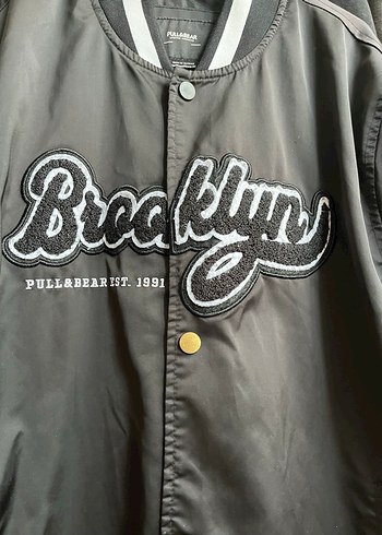 Siyah Brooklyn Baskılı Düğmeli Ceket unisex - Görsel 2