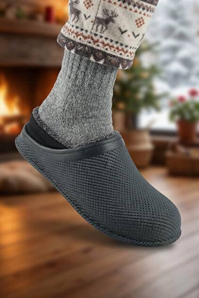 Gezer Eva Sessiz Taban Erkek Kış Terliği - Görsel 2