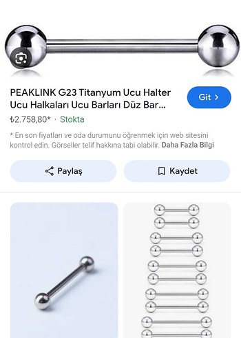 Gri Boncuklu Punk Tarzı Kadın Piercing - Görsel 3