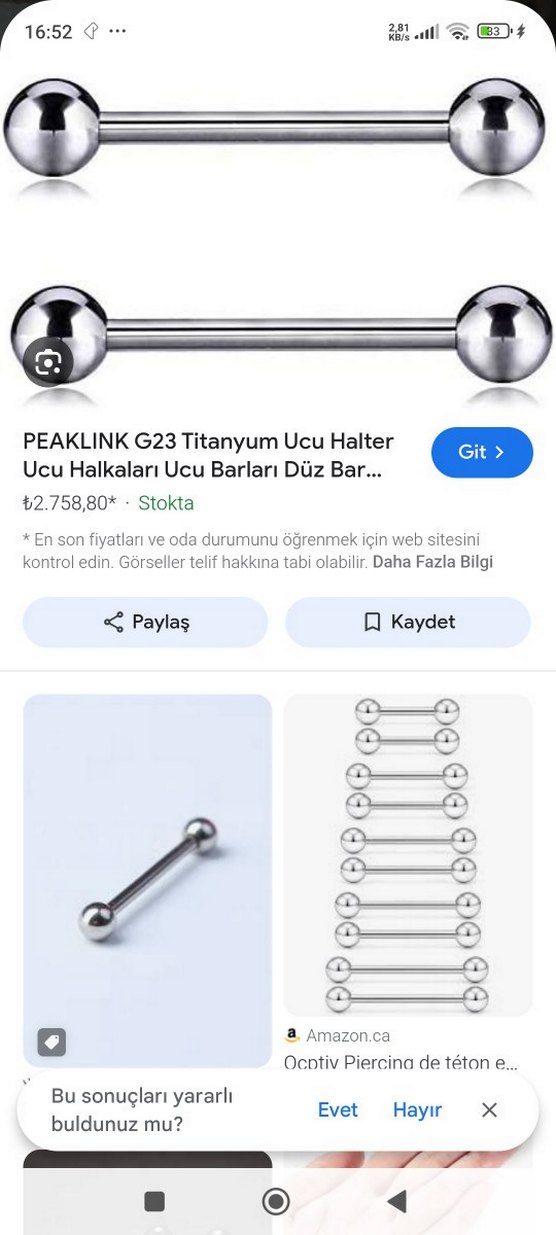 Gri Boncuklu Punk Tarzı Kadın Piercing - Görsel 3