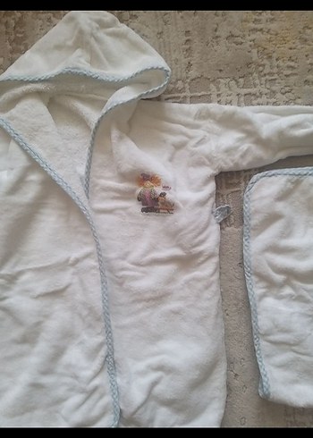 Pierre Cardin Unisex Bebek Mavi Bornoz Seti - Görsel 3