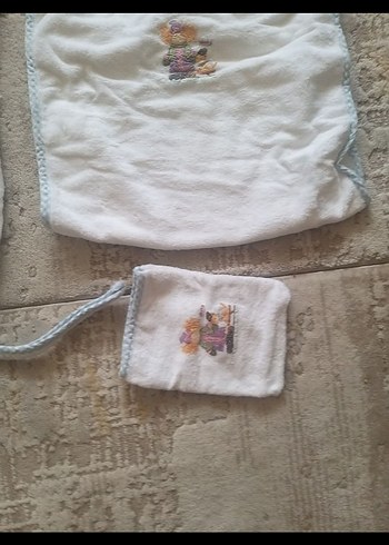 Pierre Cardin Unisex Bebek Mavi Bornoz Seti - Görsel 4