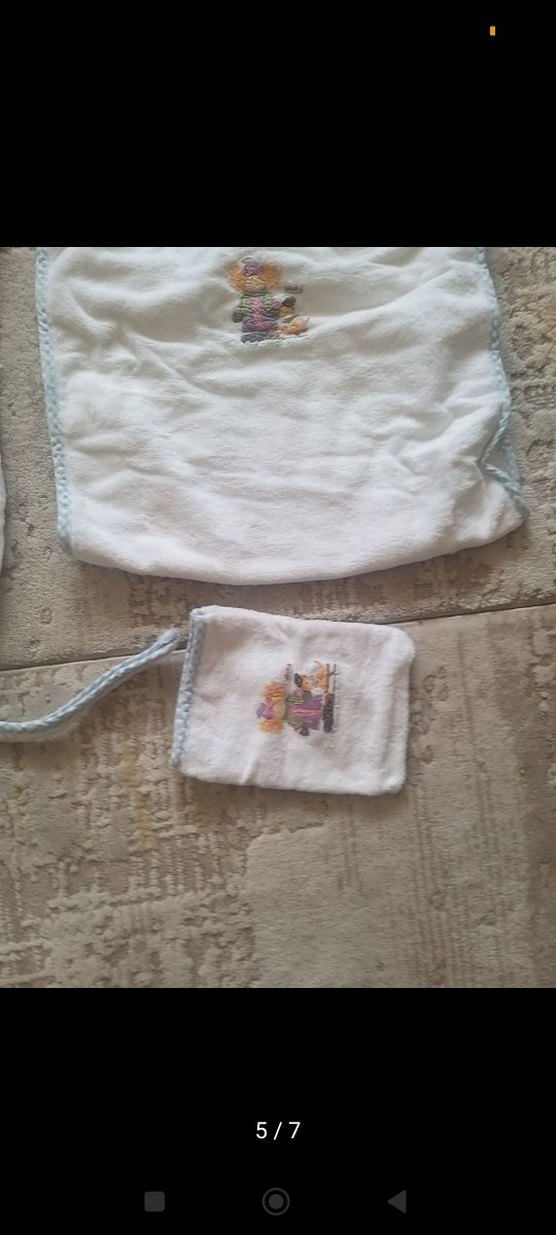 Pierre Cardin Unisex Bebek Mavi Bornoz Seti - Görsel 4