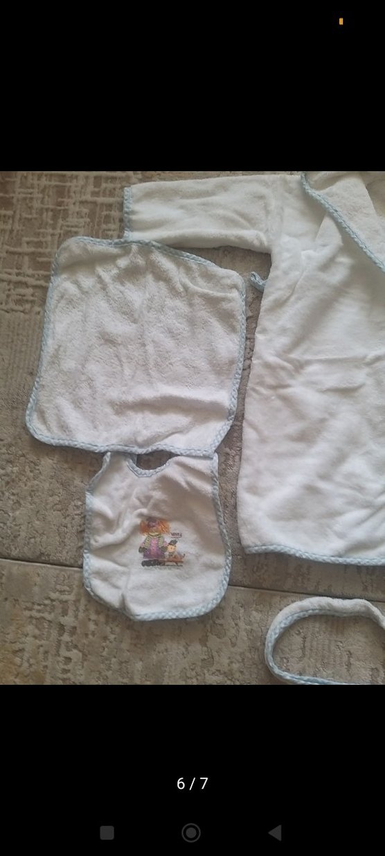 Pierre Cardin Unisex Bebek Mavi Bornoz Seti - Görsel 5