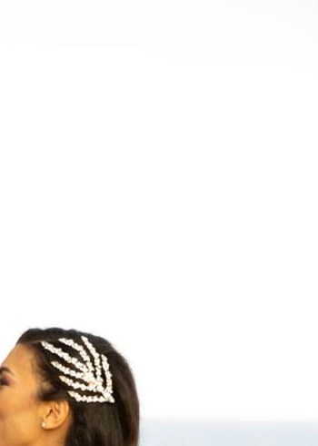 Bej Parlak Payetli Kadın Saç Aksesuarı - Görsel 5