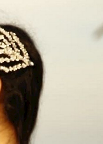 Bej Parlak Payetli Kadın Saç Aksesuarı - Görsel 4