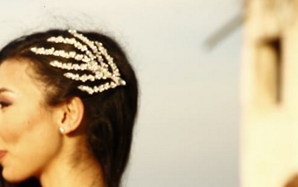 Bej Parlak Payetli Kadın Saç Aksesuarı - Görsel 4