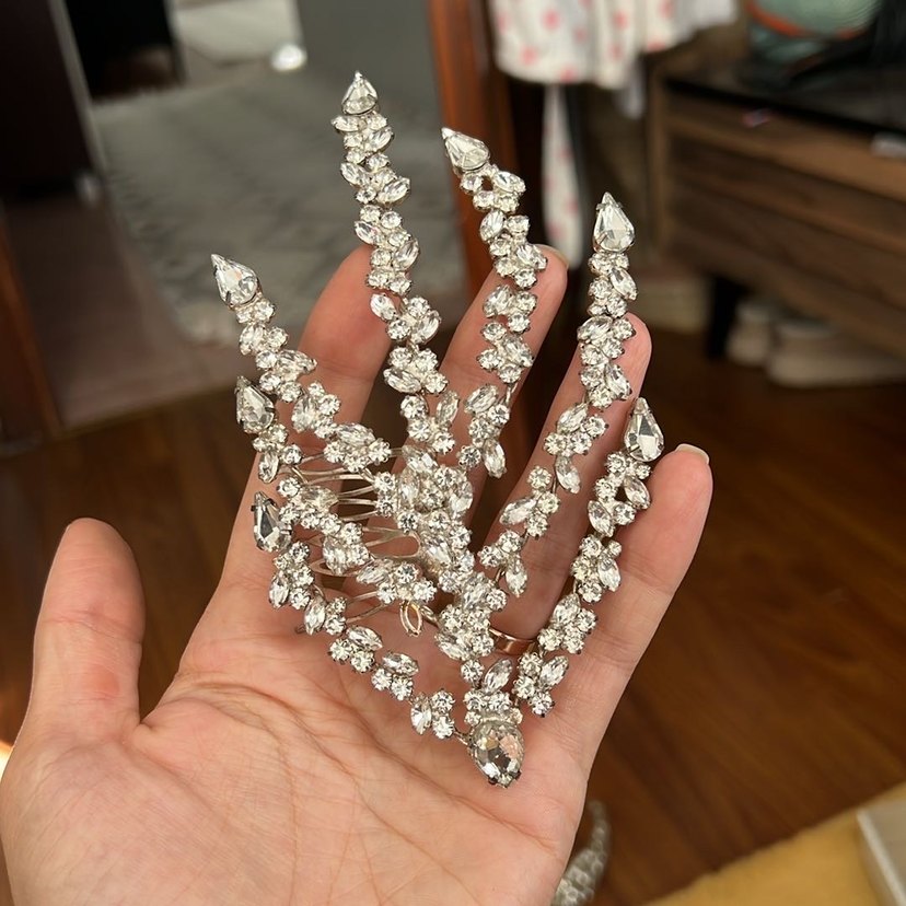 Bej Parlak Payetli Kadın Saç Aksesuarı - Görsel 2