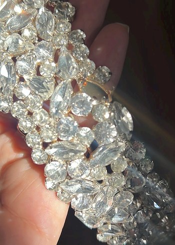 Vintage Beyaz Payetli Gelin Tacı - Görsel 6