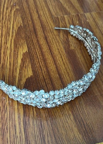 Vintage Beyaz Payetli Gelin Tacı - Görsel 5