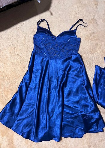 Pierre Cardin gecelik set ipek saten - Görsel 3