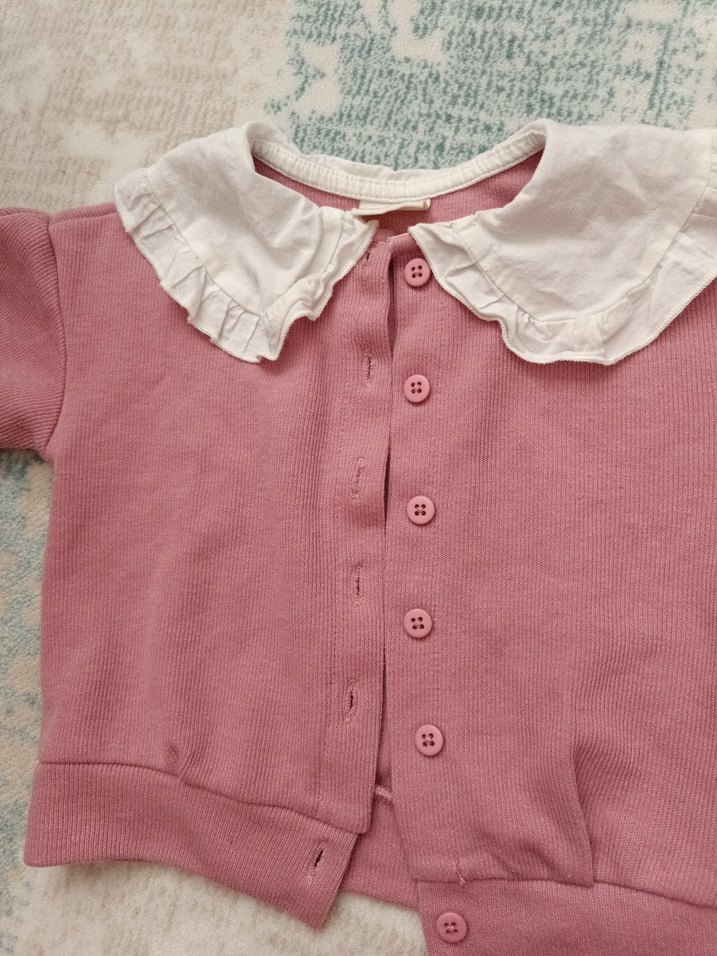 Pembe  Düğmeli Kız Hırka - Görsel 2