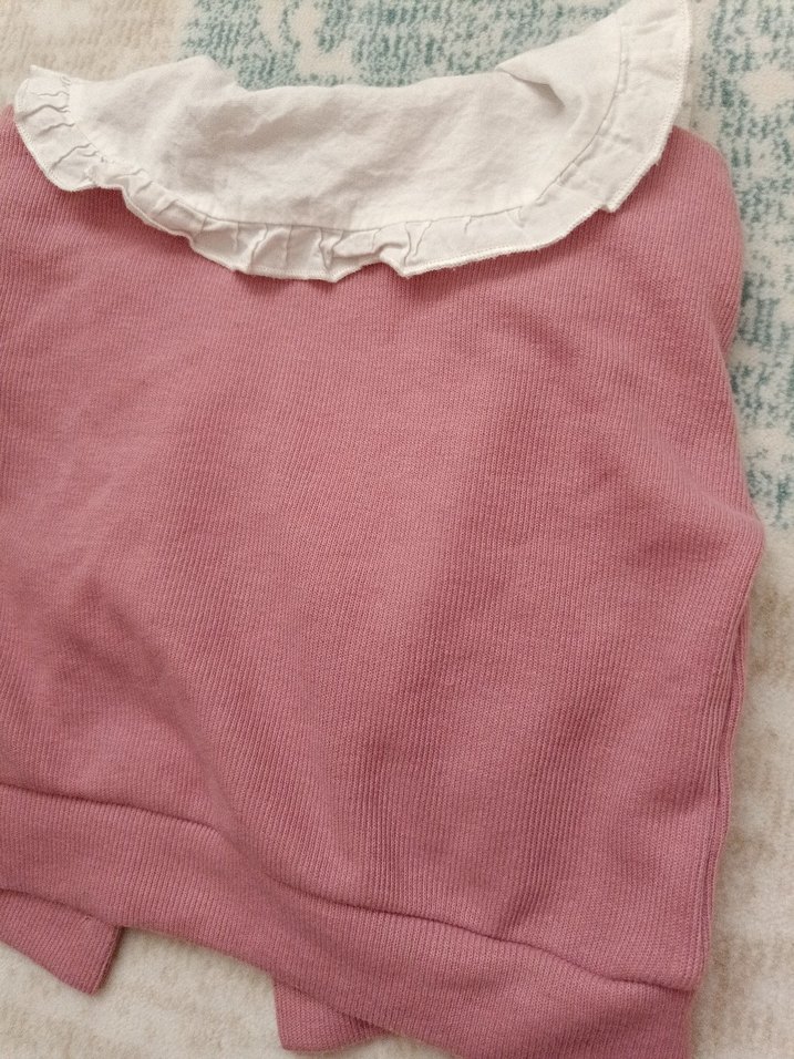 Pembe  Düğmeli Kız Hırka - Görsel 3