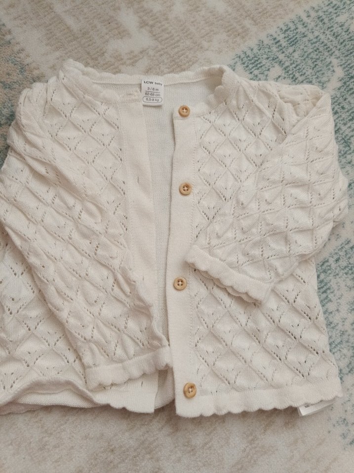 Beyaz Düğmeli Kız Bebek Hırka LCW Baby - Görsel 3