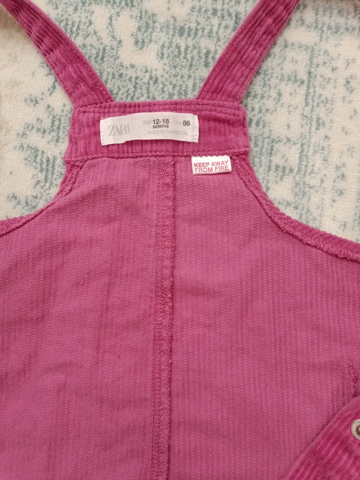 Pembe Düğmeli Kız jile elbise - Görsel 2