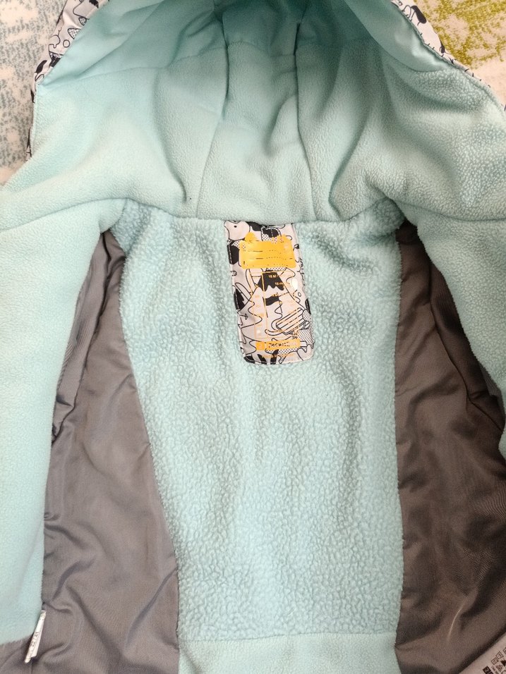 Kapüşonlu Fermuarlı Bebek Tulumu Gri - Görsel 2