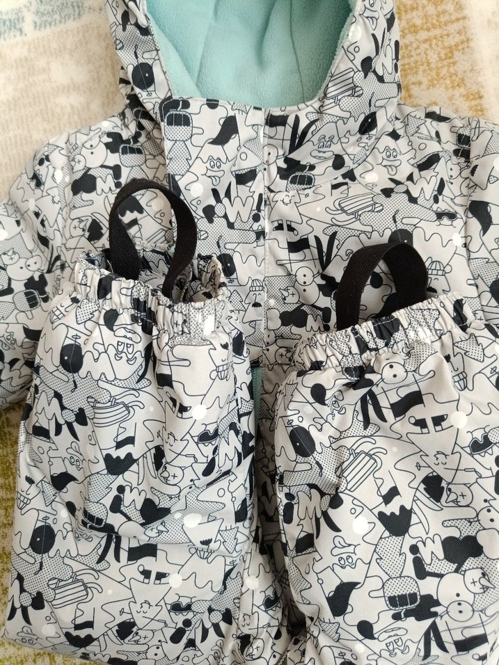 Kapüşonlu Fermuarlı Bebek Tulumu Gri - Görsel 5