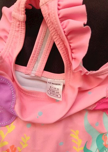 LC Waikiki Kız Çocuk Renkli Desenli Fırfırlı Mayo