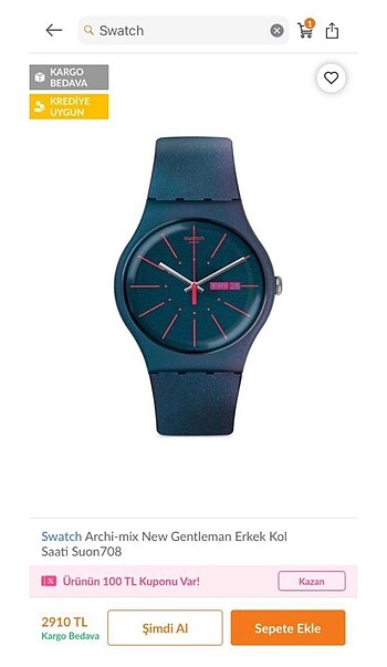 Beden Swatch kol saati