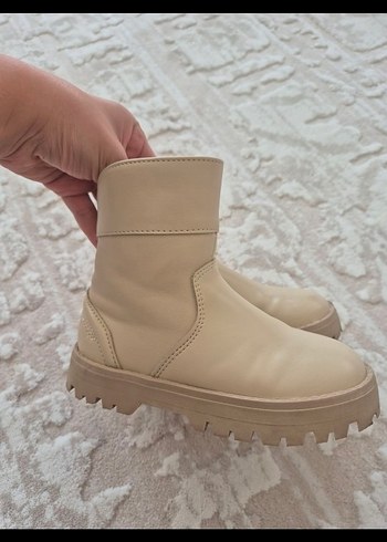 Bej Deri Kız Botu - Görsel 5