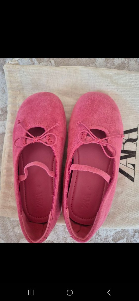 Pembe Süet Kız Çocuk Babet Ayakkabı - Görsel 3