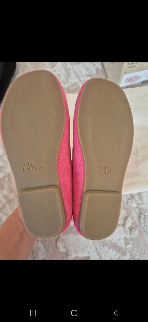 Pembe Süet Kız Çocuk Babet Ayakkabı - Görsel 2