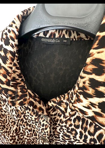 Kahverengi Leopar Desenli Uzun Kadın Elbise - Görsel 3